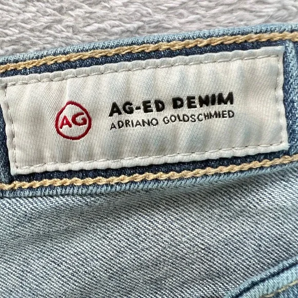 AG Adriano Goldschmied Prima Ankle Jeans Womens 31R Slim Straight Raw Hem Blue - Picture 5 of 9